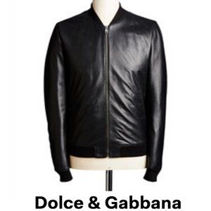Dolce & Gabbana Leather Bomber Jacket